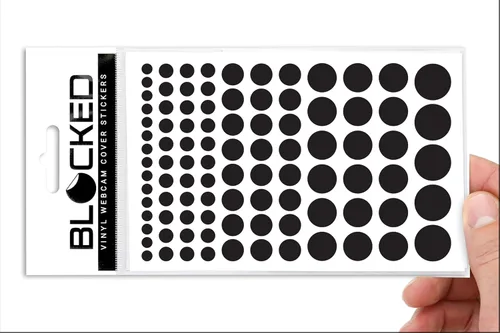 Cubiertas de vinilo para cámara/webcam apilables | 95 adhesivos para webcam reutilizables de baja adherencia | 5 tamaños | Pack de 95 piezas en 95