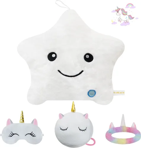 Miniatura 22 de Lindos rellenos de almohada brillantes de animales de peluche de estrellas para niños, regalo del día del niño, hijo, hija, niñas, niños, almohadas
