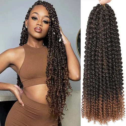 Miniatura 21 de Cabello Passion Twist de 24 pulgadas, 8 paquetes de cabello Passion Twist de ganchillo para mujeres, cabello trenzado Passion Twists largo bohemio
