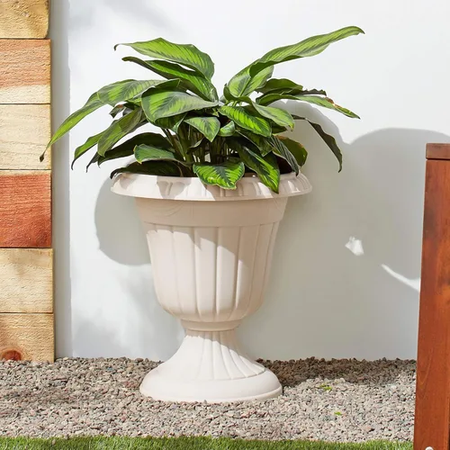 Miniatura 4 de Arcadia Garden Products PL20BG Maceta Urna Clásica Tradicional de Plástico Interior/Exterior, 10" x 12", Beige