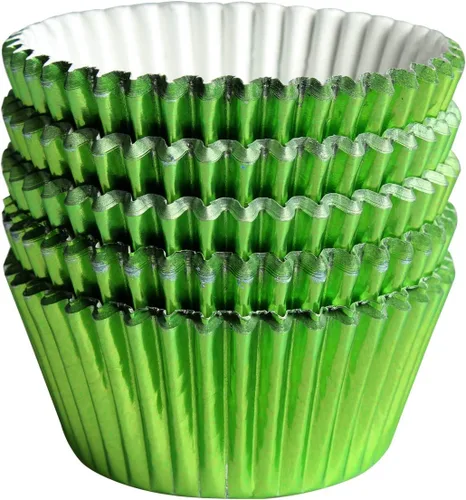 Miniatura 19 de Forros para cupcakes de papel de aluminio negro, 100 tazas de papel metálico para hornear para fiestas de cumpleaños, bodas o baby showers