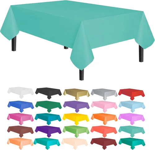 Miniatura 36 de allgala Mantel desechable a prueba de agua, paquete de 6 manteles de 54 x 108 pulgadas, marrón, para fiestas, cumpleaños, bodas, picnic, fiestas