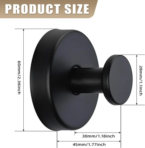 Miniatura 7 de Ganchos de ventosa para ducha sin taladro, ganchos de baño para toallas, batas, esponja vegetal montables en paredes de baño, cocina, vidrio, Negro