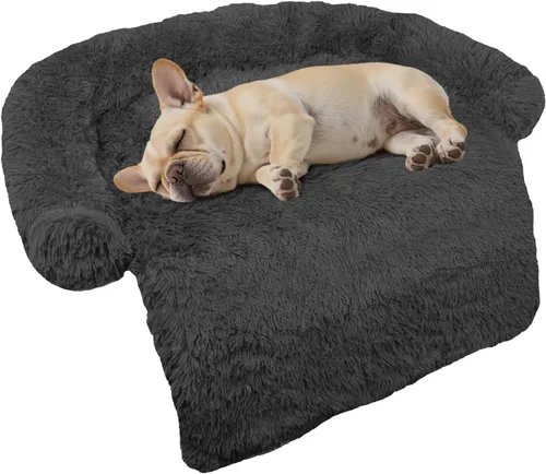 Miniatura 34 de Cama calmante para perro, tapete de felpa esponjoso para perros con protector de muebles con funda extraíble lavable para perros y gatos grandes