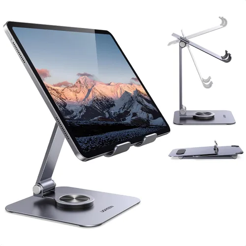 Miniatura 8 de UGREEN Soporte para tablet para escritorio con base giratoria de 360°, soporte de aluminio ajustable de múltiples ángulos, accesorios para el hogar
