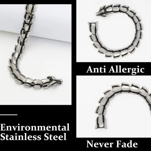Miniatura 3 de WFYOU Viking - Pulsera punk vintage para hombre, acero inoxidable, cadena de eslabones de dragón, joyería de moda, cultura callejera hippop