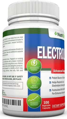 Miniatura 4 de Electrolitos – 100 cápsulas naturales de reemplazo de electrolitos – Píldoras aptas para dieta cetogénica premium – Sin azúcar – Ideal