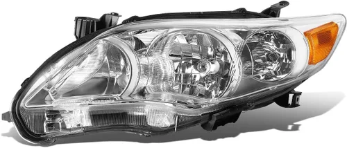 Miniatura 7 de DNA MOTORING Lámpara para faros delanteros estilo OE compatible con Toyota Corolla 09-10, TO2502182, cromo/ámbar, lado del conductor, OEM-HL-0089-L
