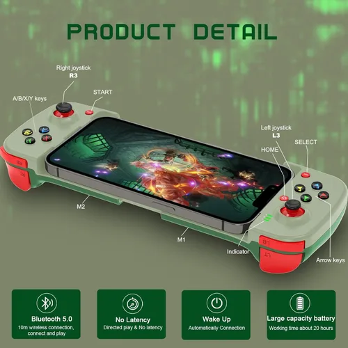 Miniatura 7 de Joso Phone Controller for iPhone/Android Support Phone Case, Mobile Gaming Controller with Ergonomic Design - Wireless Gamepad for Cloud Gaming & PS