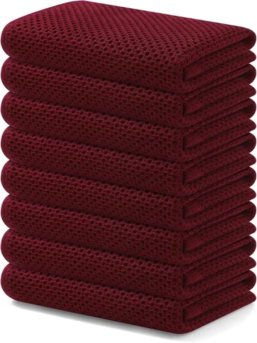 Miniatura 91 de Kitinjoy - Paños de cocina de 100 % algodón, tela de tejido gofrado, paño de limpieza ultrasuave, absorbente y de secado rápido. Gris Oscuro