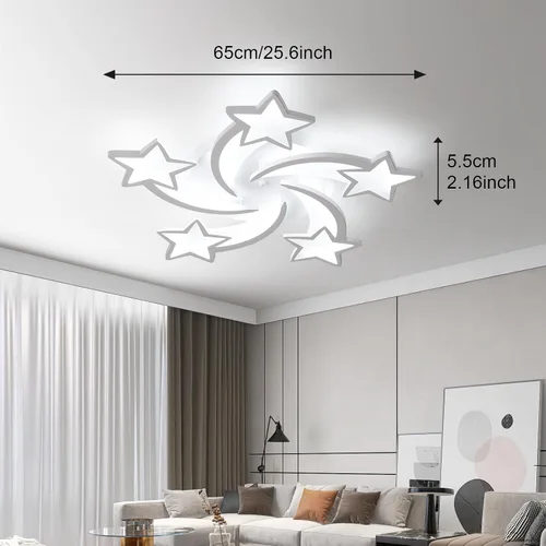 Miniatura 2 de JAYMP Lámpara de techo en forma de flor regulable moderna lámpara de techo con control remoto LED para dormitorio, sala de estar, comedor