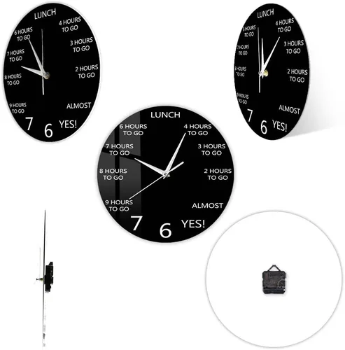 Miniatura 7 de Reloj de pared divertido de oficina de 12 pulgadas para el lugar de trabajo de la empresa, cuenta regresiva de las 5 en punto, cuarzo silencioso