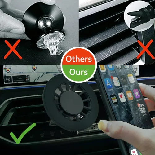 Miniatura 8 de BEERTE Soporte de teléfono de coche para BMW X5 X6 X7 Soporte de teléfono de coche giratorio de 360° ajustable fuerte soporte magnético para todos