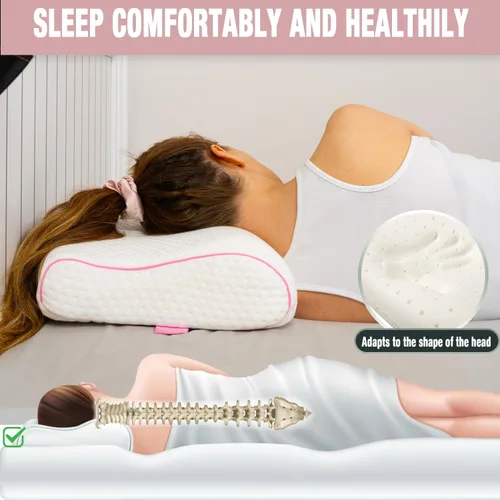 Miniatura 4 de alkamto Cómoda almohada de espuma viscoelástica para viajes y campamentos, bolsa portátil fácil de llevar, funda de almohada con regulación