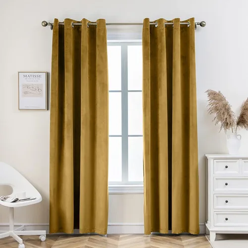 Miniatura 20 de Pleasant Boulevard - Cortinas de terciopelo para decoración interior de habitaciones y ventanas grandes, elegantes, estilo con ojales, 2 paneles