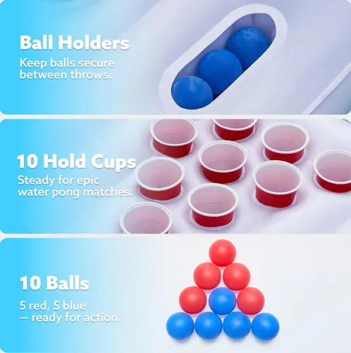 Miniatura 3 de SLOOSH Juego de juguetes de piscina, juego de lanzamiento de pong, juguetes de agua para adultos y niños, juegos familiares, flotadores inflables