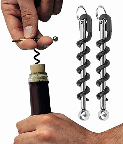 Miniatura 3 de 2 abridores portátiles de acero inoxidable para botellas de vino y cerveza con llavero sacacorchos multifuncionales para cocinas, cafeterías