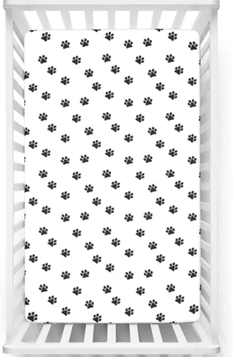 Miniatura 19 de Sábanas bajeras ajustables con temática de vaca, sábanas portátiles para minicuna de material ultra suave, sábana para colchón de cuna o sábana