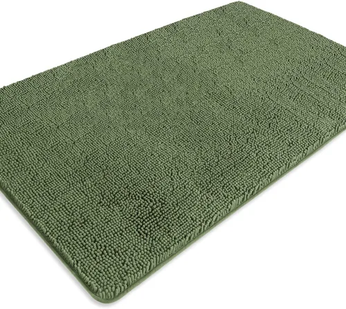 Miniatura 305 de Alfombra de baño pequeña de 12 x 18 pulgadas, lavable y absorbente, antideslizante, alfombra de baño de felpilla gruesa y suave para baño, ducha