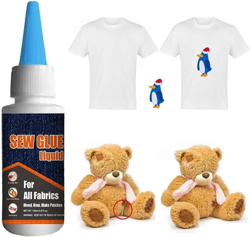 Miniatura 5 de Adhesivo de refuerzo líquido para coser de secado rápido, adhesivo de refuerzo líquido para todas las telas, ropa de algodón, franela de mezclilla