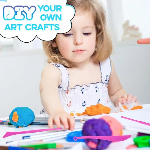 Miniatura 6 de MuseLuxe Air Dry Clay - Paquete de 96 unidades de arcilla para modelar con 3 herramientas de escultura, seguras y no tóxicas, juguetes mágicos de 96