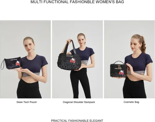 Miniatura 16 de AmBealla Bolsas de viaje con cremallera, bolsa de fin de semana, ligera para mujer, bolsa de lona para llevar en el gimnasio, trabajo