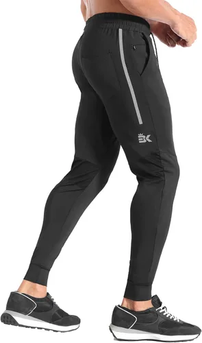 Miniatura 16 de BROKIG Pantalones deportivos ligeros para hombre, elásticos, de secado rápido, con bolsillos con cremallera