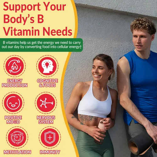 Miniatura 4 de Gomitas de complejo súper vitamina B, complejo B metilado para mujeres y hombres, todas las vitaminas B, metilo B12, metilfolato, vitamina C
