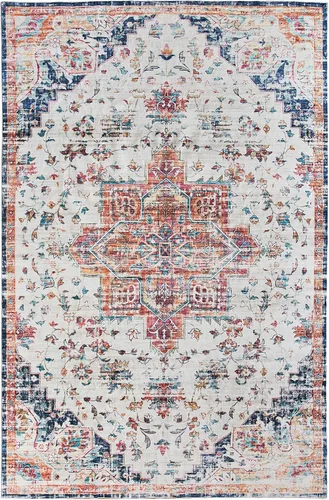 Miniatura 235 de Syalife 4x6 Alfombra Lavable para Área, Ultra Suave Antideslizante, Pila Baja, Alfombra Vintage Resistente a Manchas para Sala de Estar, Alfombra