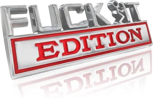 Miniatura 8 de Emblemas exteriores para coche, emblema 3D adhesivo de calcomanía, emblema Fuck-IT edición 3D, calcomanía para guardabarros de coche y camión, Negro