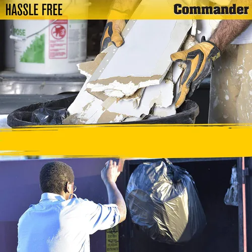 Miniatura 5 de Commander Bolsas de contratista resistentes de 42 galones de 3 milésimas de pulgada de pulgada de grosor con bridas de solapa, 32 x 46 pulgadas