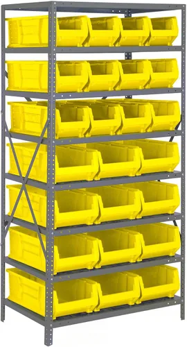 Miniatura 244 de Quantum QSBU-245BK Heavy Duty Shelving Unit with (7) Shelves and (24) QUS245 Black Bins for Garage Warehouse Storage Distribution 400 lb Load