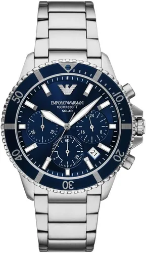 Miniatura 16 de Emporio Armani World Explorer Dive-Inspired Men's Watch with Stainless Steel, Silicone or Leather Band