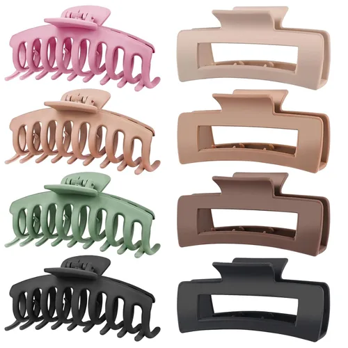 TOCESS Paquete de 8 pinzas grandes para el cabello para mujer, pinzas grandes para cabello fino y grueso, rizado, agarre fuerte de los años 90, 4.33