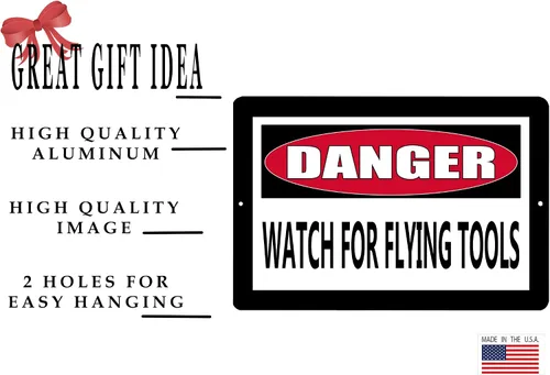 Miniatura 2 de Rogue River Tactical Divertido metal advertencia estaño signo decoración de pared hombre cueva bar peligro reloj para volar herramientas