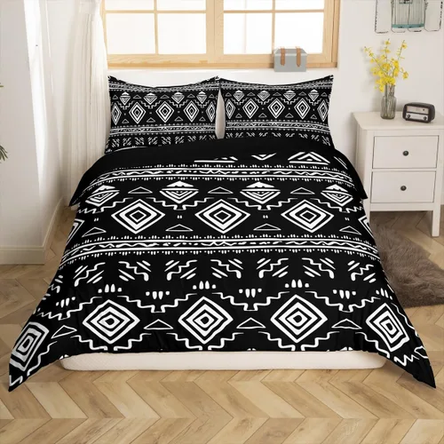 Miniatura 12 de Erosebridal Southwestern - Juego de funda de edredón tamaño individual, diseño geométrico étnico, estilo bohemio, azteca, para niños, adolescentes