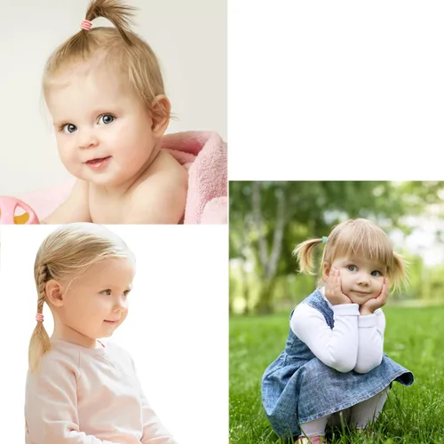 Miniatura 3 de Lazos para el pelo de bebé para niñas pequeñas, 200 unidades, bandas de pelo pequeñas, sin daños, bandas de goma de nailon multicolor para el 200