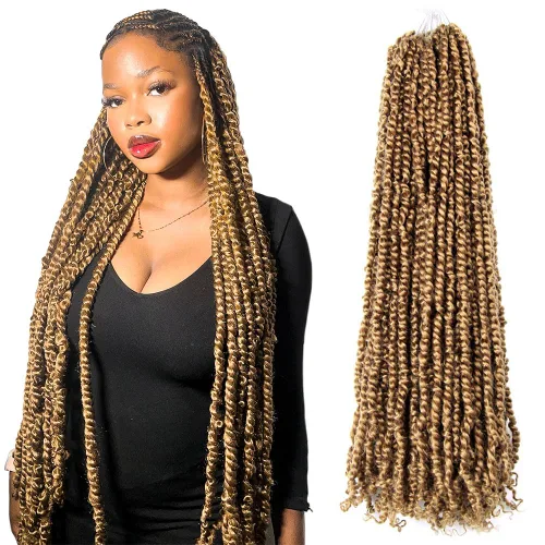 Miniatura 61 de BOHOBABE Cabello de Ganchillo Pre-retorcido Passion Twist de 14 Pulgadas Cabello Corto Ombré Gris Pre-enrollado de Ganchillo Passion Twist para Gris