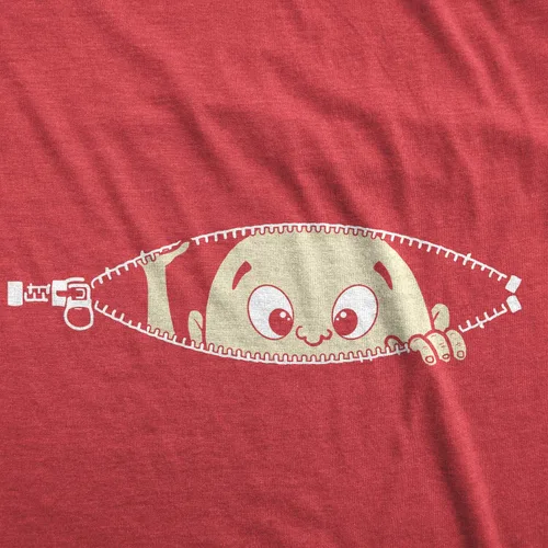 Miniatura 3 de Remera para futura mamá, con diseño simpático de bebé asomándose. Remera simpática para futura mamá.