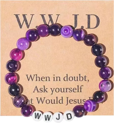 Miniatura 28 de Long tiantian WWJD - Pulsera con texto en inglés «What Would Jesus Do», pulseras WWJD para mujeres, pulseras W.W.J.D para hombres, joyería