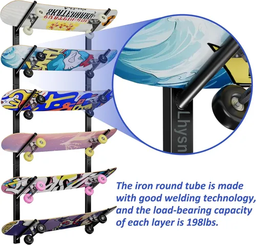 Miniatura 2 de Soporte de pared para patineta, estante de pared para patineta, soporte de pared para snowboard, soporte de pared para snowboard, estante