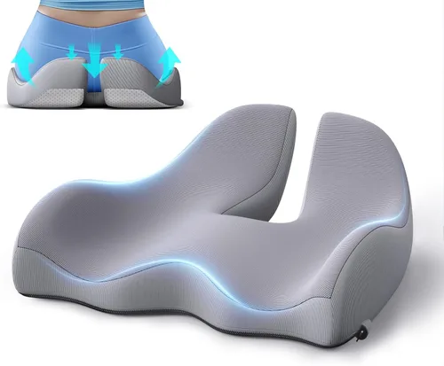 Miniatura 13 de Benazcap Cojín de asiento de memoria extra grande para silla de oficina, cojín ergonómico para aliviar la presión y la ciática