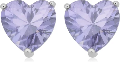 Miniatura 7 de Kooljewelry Pendientes de plata de ley y circonita cúbica con piedra natal