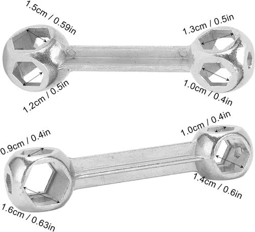 Miniatura 3 de Llave portátil 10 en 1 de 0.236-0.630 in a prueba de herrumbre multi funcional hueso de perro hexagonal llave para reparación de bicicletas