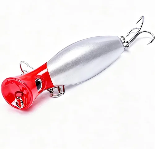 Miniatura 8 de Señuelo de Pesca Popper, Señuelos Popper de Superficie JAZALIC con Ojos 3D, Accesorios de Pesca para Lanzamiento en Superficie de Agua Salada y Azul