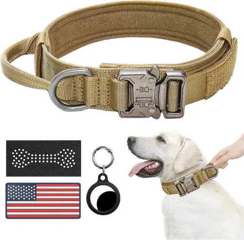 Miniatura 15 de Hotsky collar táctico para perros medianos y grandes, ajustable, de nailon, para entrenamiento militar, con asa y hebilla de metal resistente