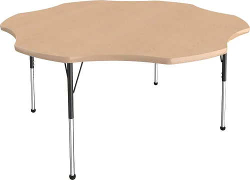 Miniatura 111 de FDP Clover Mesa de Actividades Escolar y de Oficina (48 x 48 pulgadas), patas estándar con deslizadores giratorios para entornos de asientos
