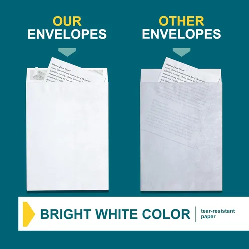 Miniatura 5 de 9x12 Sobres de Tyvek – Sobres Fuertes y Livianos para Envío Profesional, Resistente al Desgarro, Construcción DuPont™ Tyvek® y Cierre de Seguridad