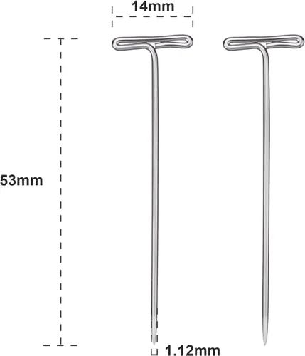 Miniatura 2 de Mudder Paquete de 100 alfileres en T para peluca, alfileres de costura de 2 pulgadas, alfiler largo y recto para maniquí, costura, pasador en T