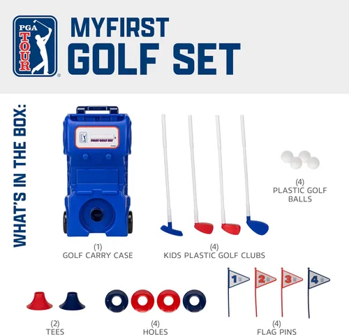 Miniatura 2 de Franklin Sports PGA Tour MyFirst - Juego de palos de golf de plástico + pelotas para niños y niños pequeños, mini palos de juguete para derechos +